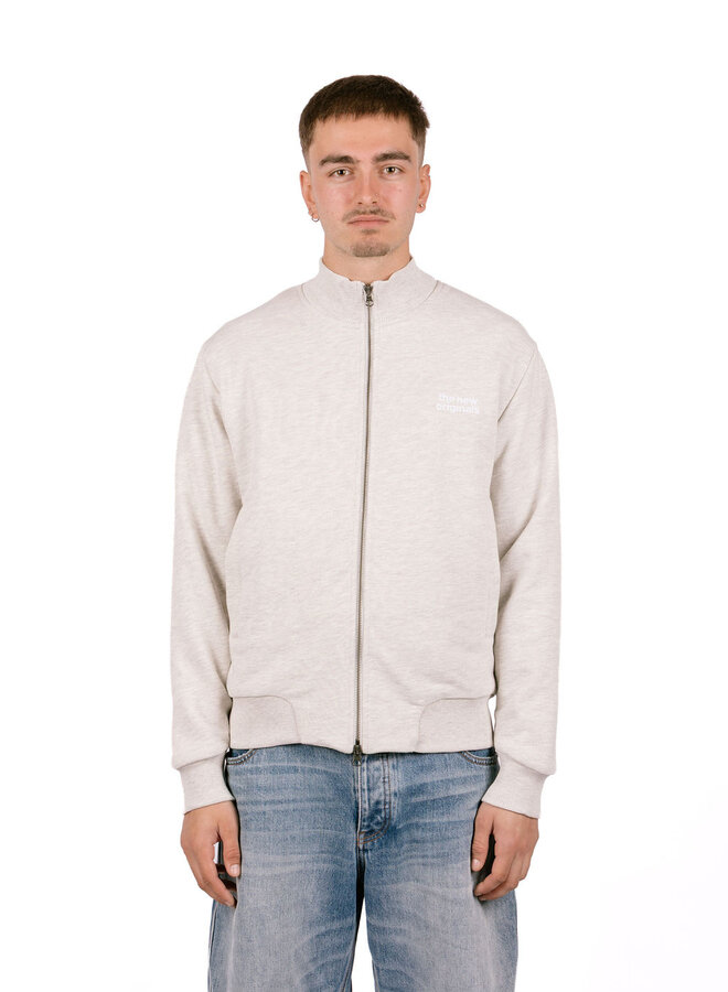 Emblem Zip Sweater Light Grey Melange