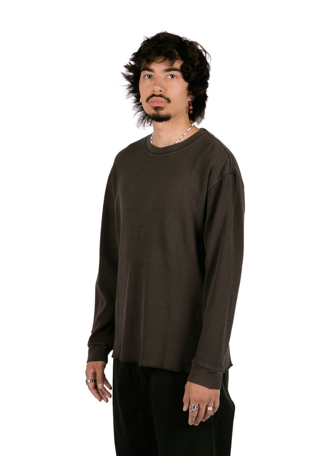 Waffle Crewneck Fossil Pigment