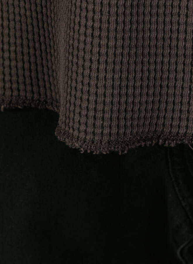 Waffle Crewneck Fossil Pigment