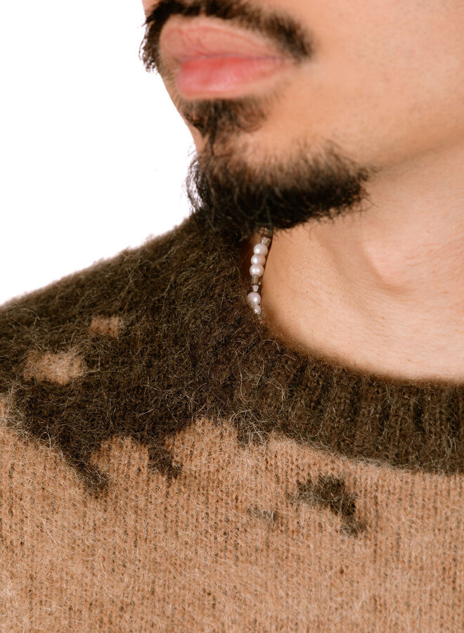 Mohair Splatter Sweater Taupe