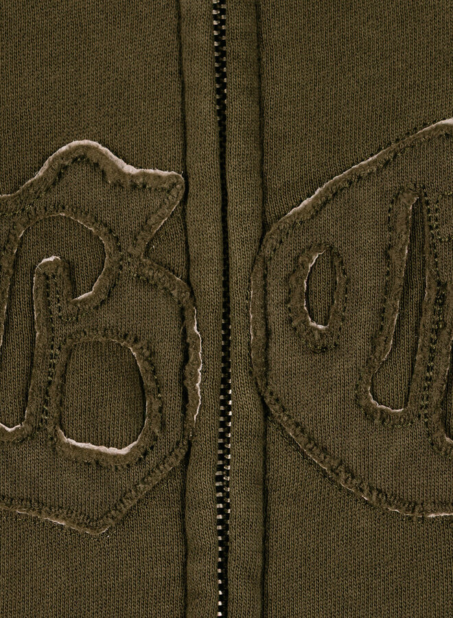 Gothic Zip Hood Dusty Black Olive