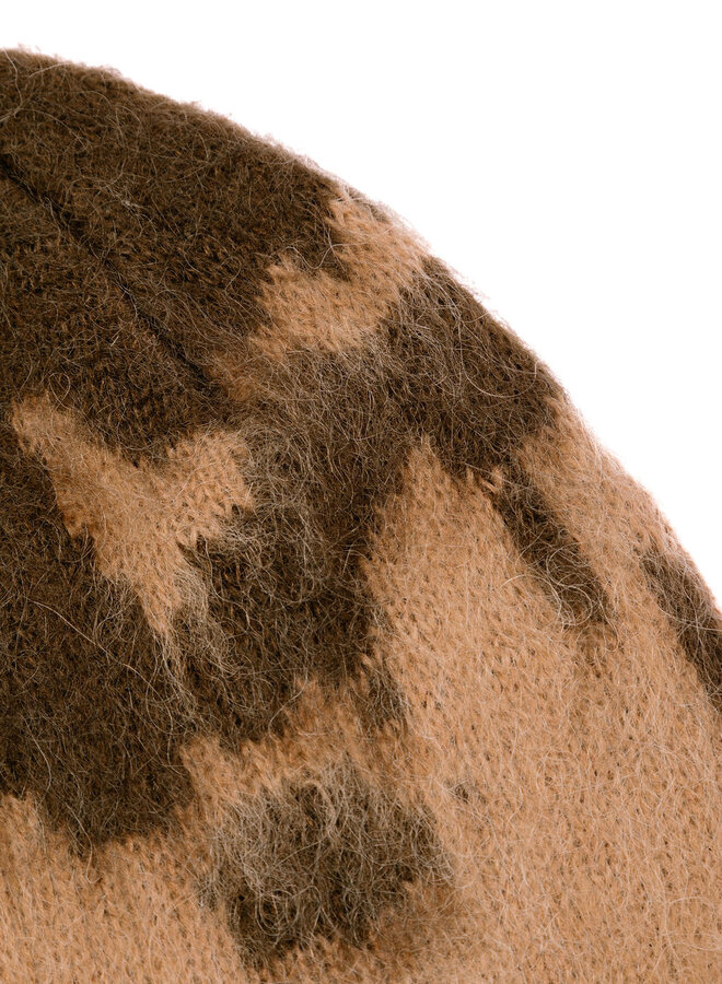 Mohair Splatter Beanie Taupe