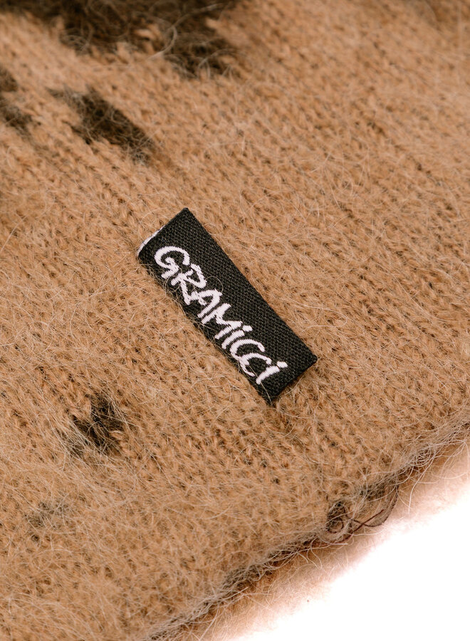 Mohair Splatter Beanie Taupe