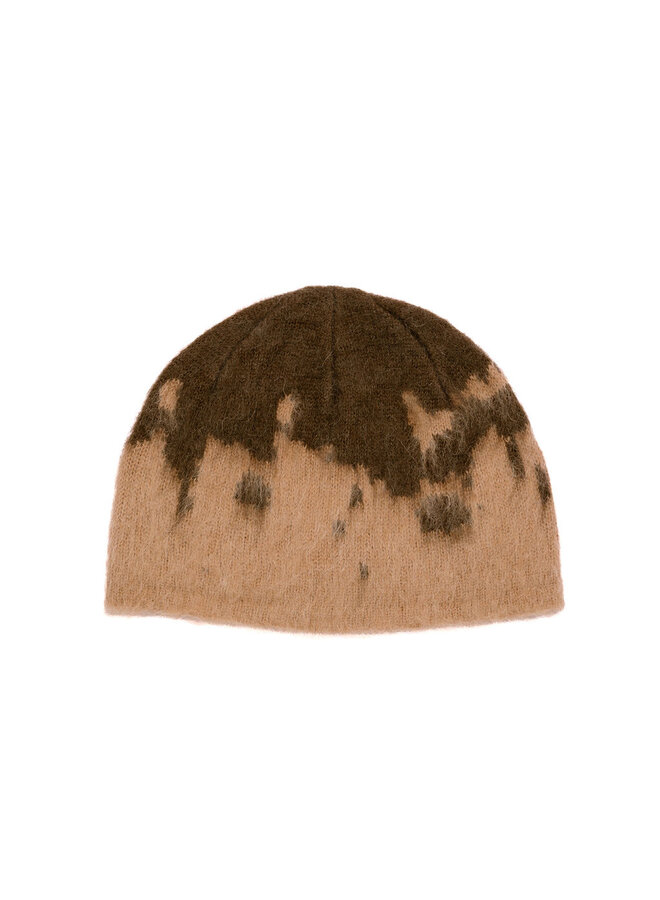 Mohair Splatter Beanie Taupe