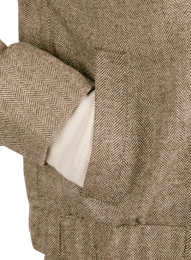 Wool Herringbone Jacket Chocolate Chip