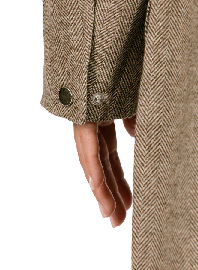 Wool Herringbone Jacket Chocolate Chip