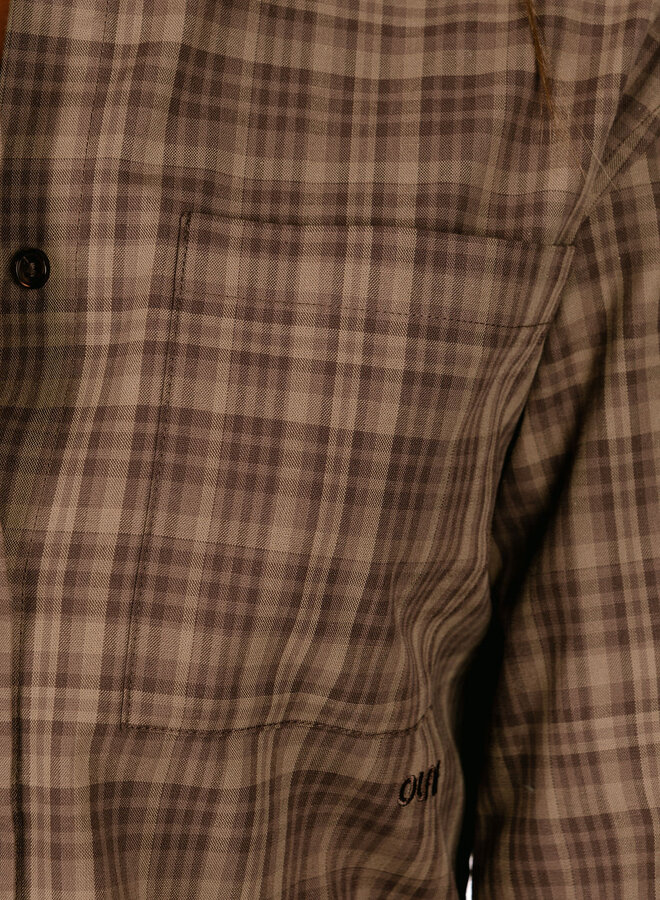 Checked Fitted Shirt Cocolate Plum