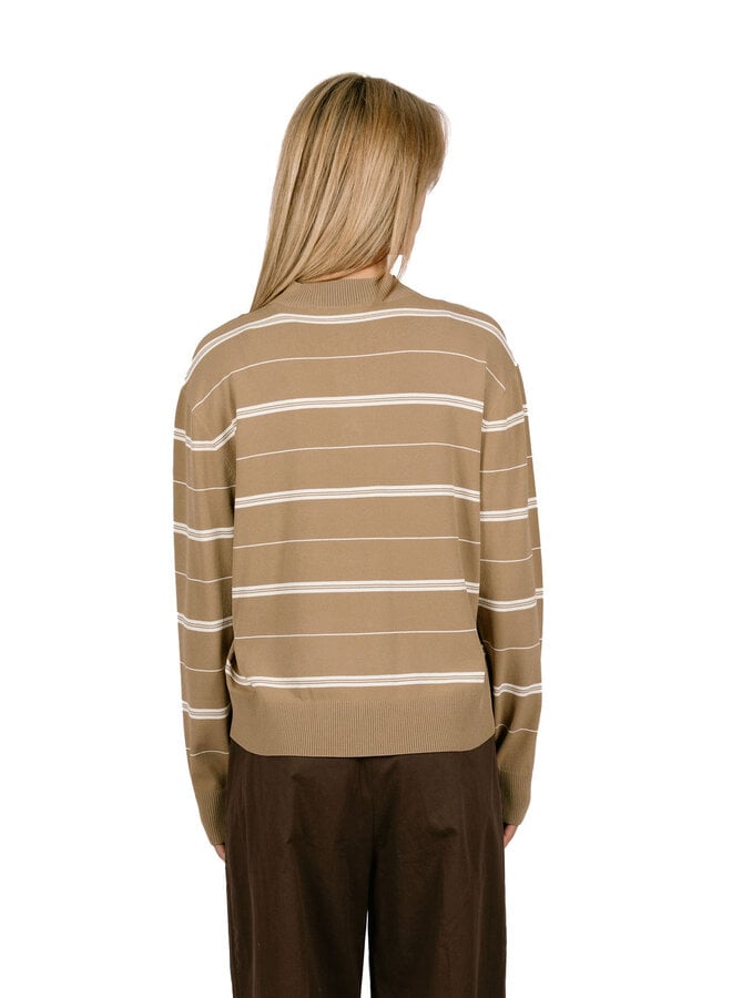 Striped Knitted Polo Chocolate Chip
