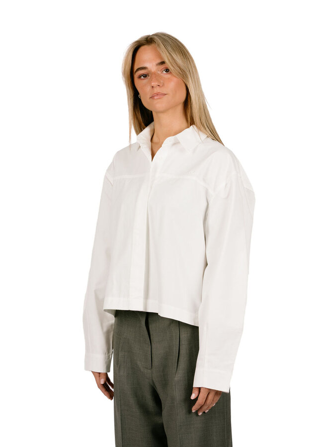 Retro Logo Boxy Shirts Optical White