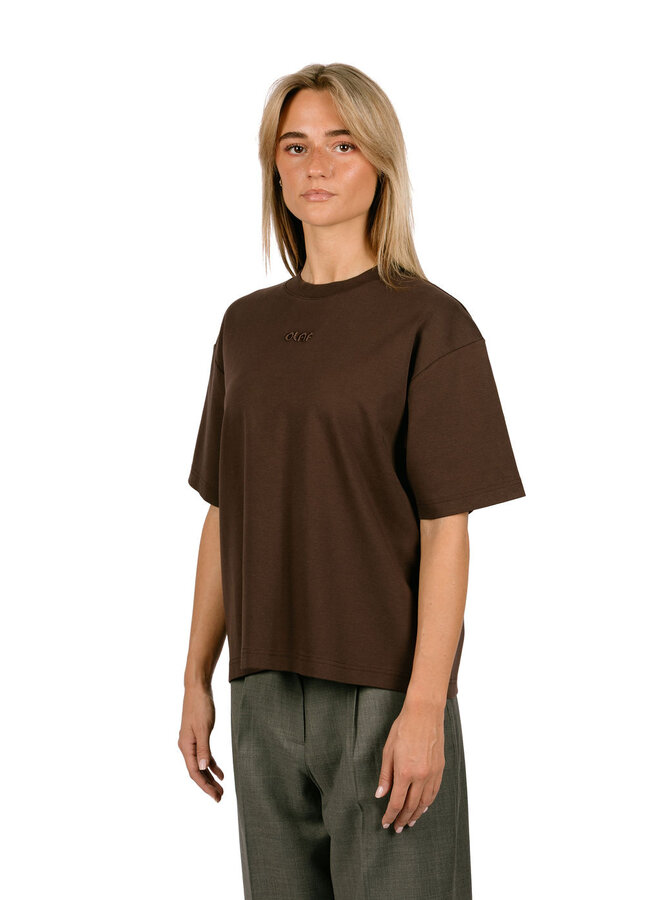 Retro Logo Boxy Tee Chocolate Plum