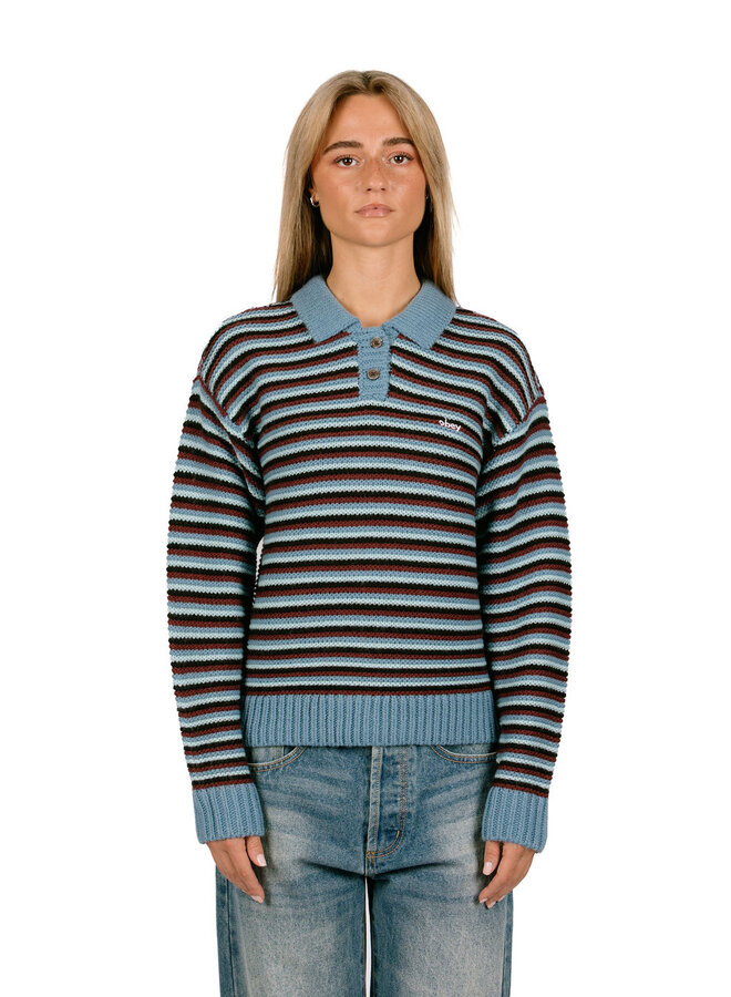 Colette Polo Sweater Coronet Blue Multi