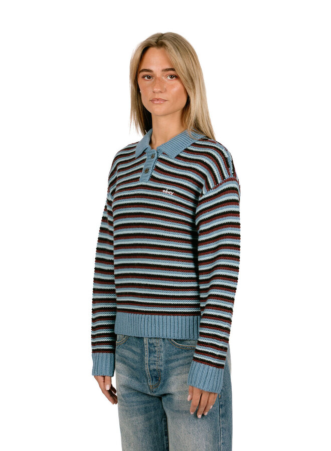 Colette Polo Sweater Coronet Blue Multi