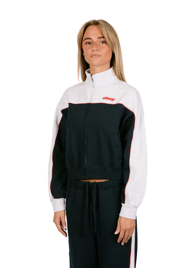Zeno Mock Neck Zip Up Dark Navy Multi