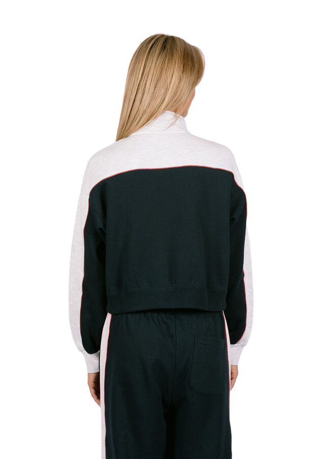 Zeno Mock Neck Zip Up Dark Navy Multi