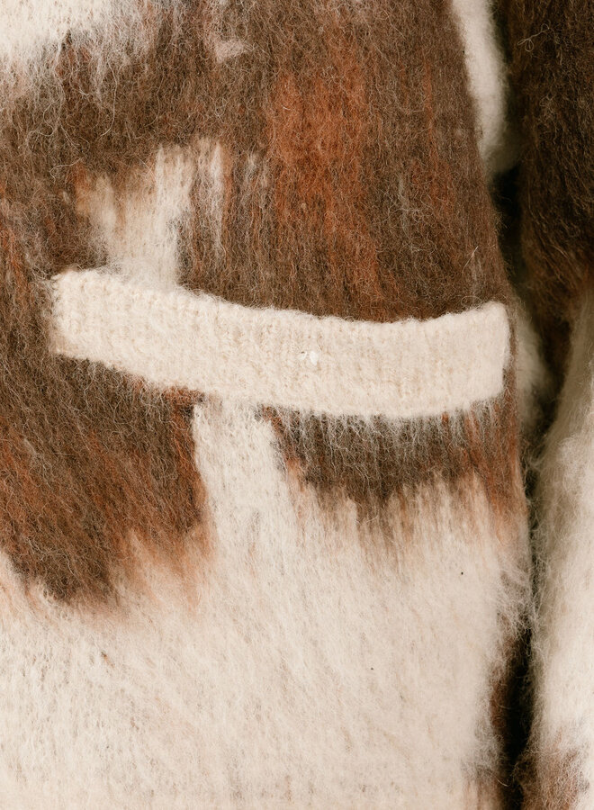Cow Pattern Zip Sweater Cow Multi
