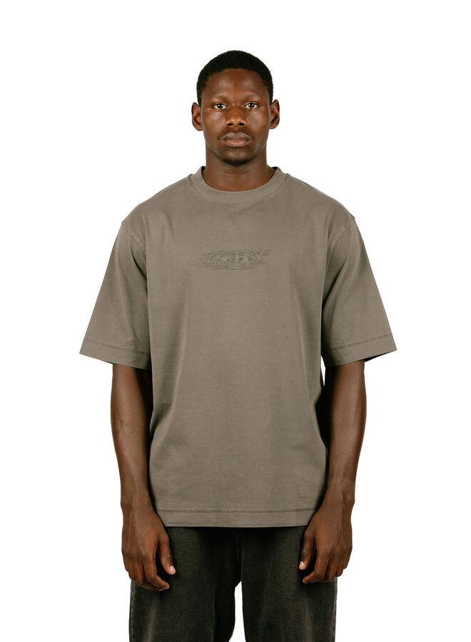 Echo Mod Embroidered Tee Granite Grey