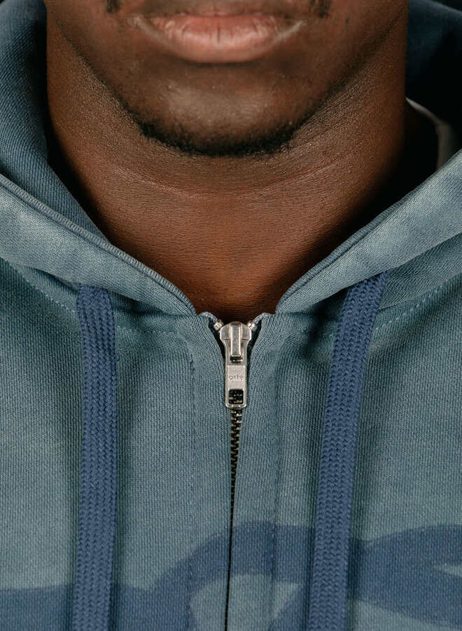 Stencil Sunfade Zip Hoodie Navy
