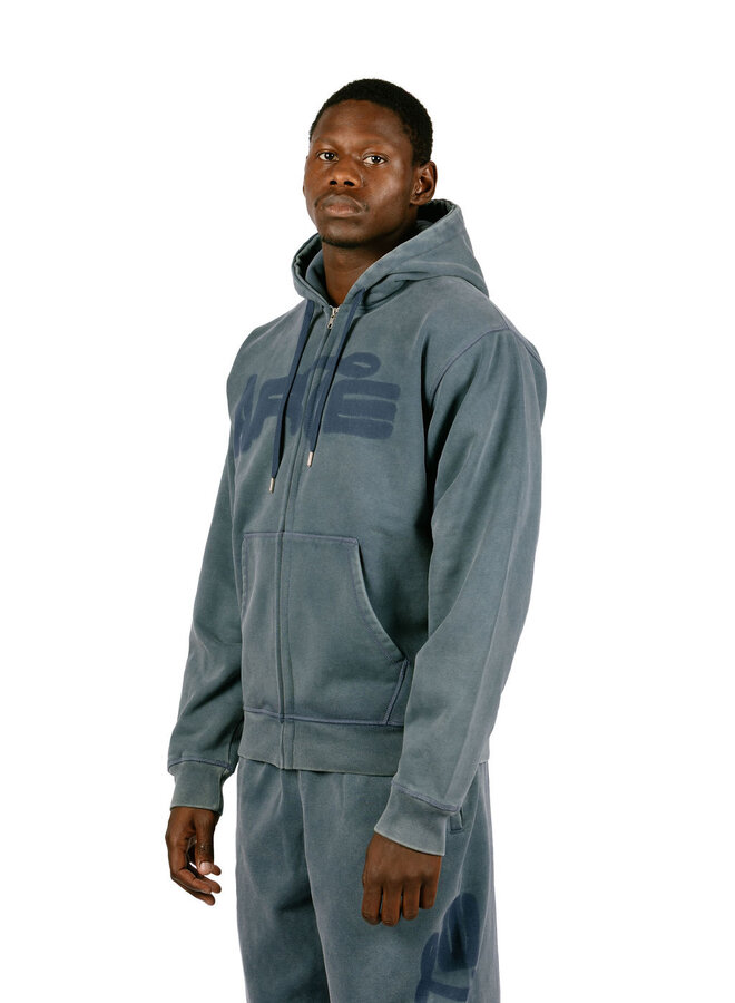 Stencil Sunfade Zip Hoodie Navy