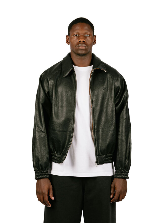 Reversible Leather Uniform Jacket Black