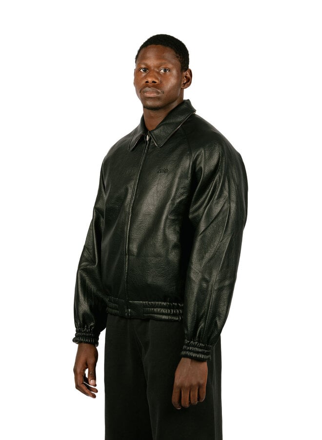Reversible Leather Uniform Jacket Black