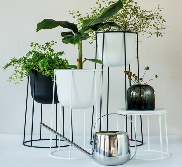 Wire Pot - wit H: 17 cm / Ø: 23 cm