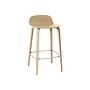 Visu Bar Stool / Wood Base (h75 cm) - Oak/Oak