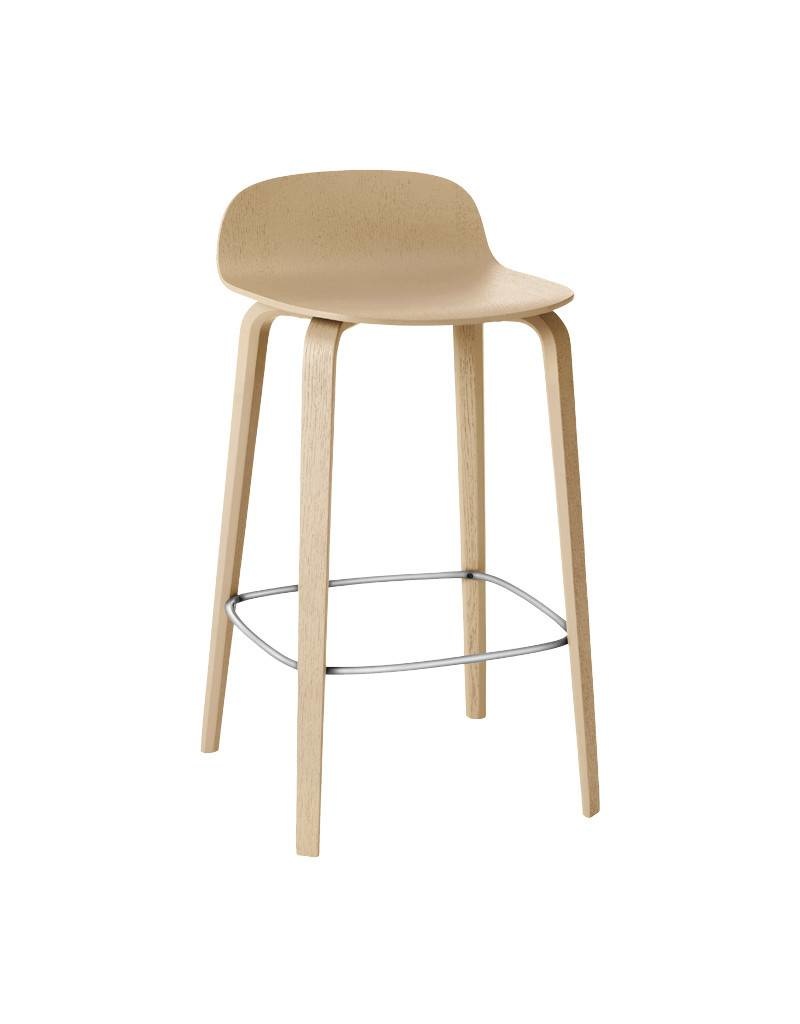 Muuto Visu Bar Stool / Wood Base (h75 cm) - Oak/Oak