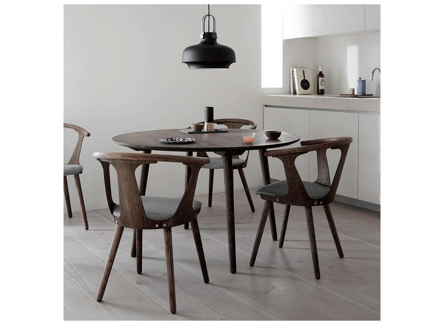 Inbetween tafel 120 Ø gerookte eik