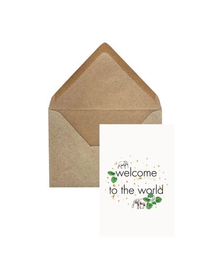 Creative Lab Amsterdam elephant grass greeting card - welcome to the world