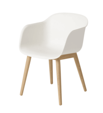 Muuto Fiber Armchair Wood Base - Natural White/Oak
