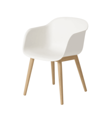 Muuto Fiber Armchair Wood Base - Natural White/Oak
