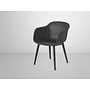 FIBER ARMCHAIR / WOOD BASE / NORMAL SHELL - Black/Black
