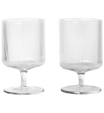 Ferm Living Ripple Wine Glasses (Set of 2) - Clear