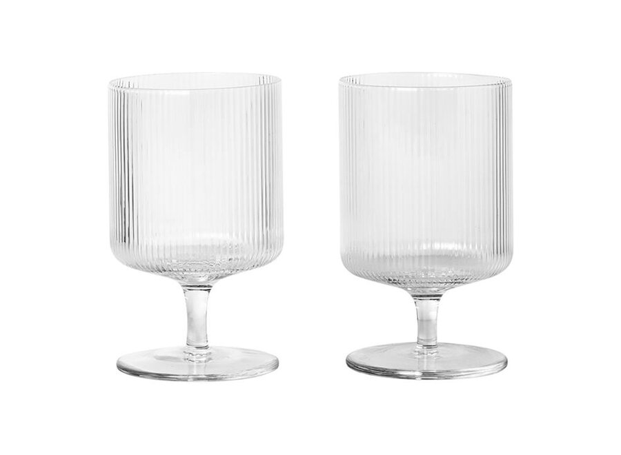 Ripple Wine Glasses (Set of 2) - Clear
