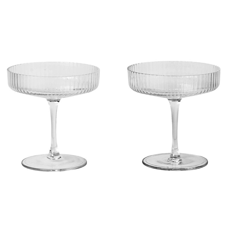 Ferm Living Ripple Champagne Saucers (set of 2) - Clear