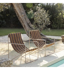 Ferm Living Desert Lounge Chair -  Stripe Off-White/Chocolate / Cashmere