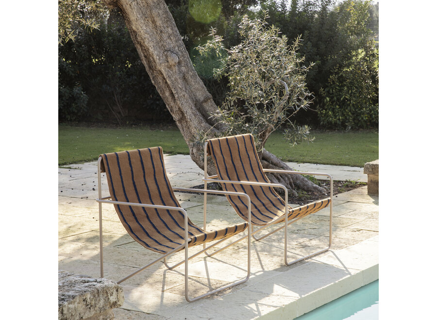 Desert Lounge Chair -  Stripe Off-White/Chocolate / Cashmere