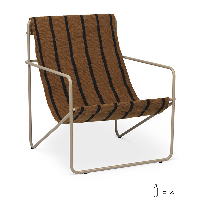 Ferm Living desert lounge chair -  stripe / cashmere