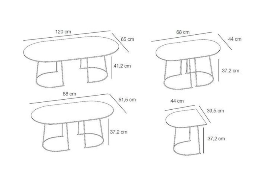 AIRY COFFEE TABLE / SMALL - Grey