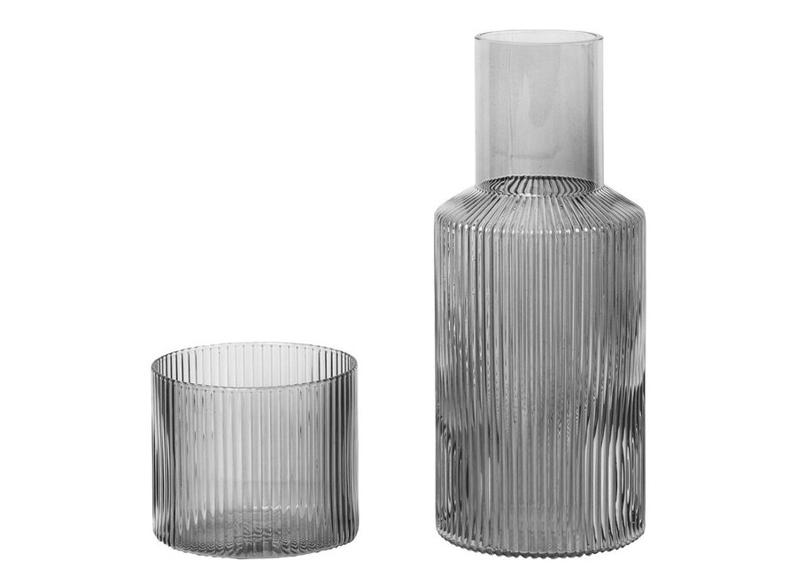 Ripple Small Carafe Set - Smoked Grey