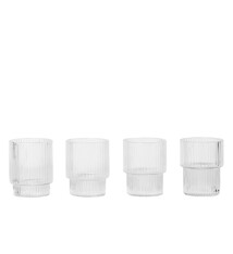 Ferm Living Ripple Small Glasses  (set of 4) - h6cm - Clear