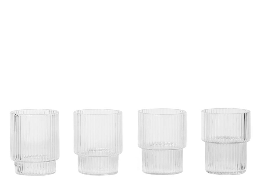 Ripple Small Glasses (set of 4) - h6cm - Clear