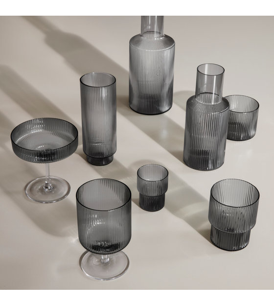 Ferm Living Ripple Small Glasses  (set of 4) - h6cm - Clear