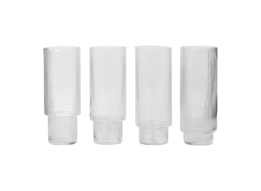 Ripple Long Drink Glasses (Set of 4) // clear
