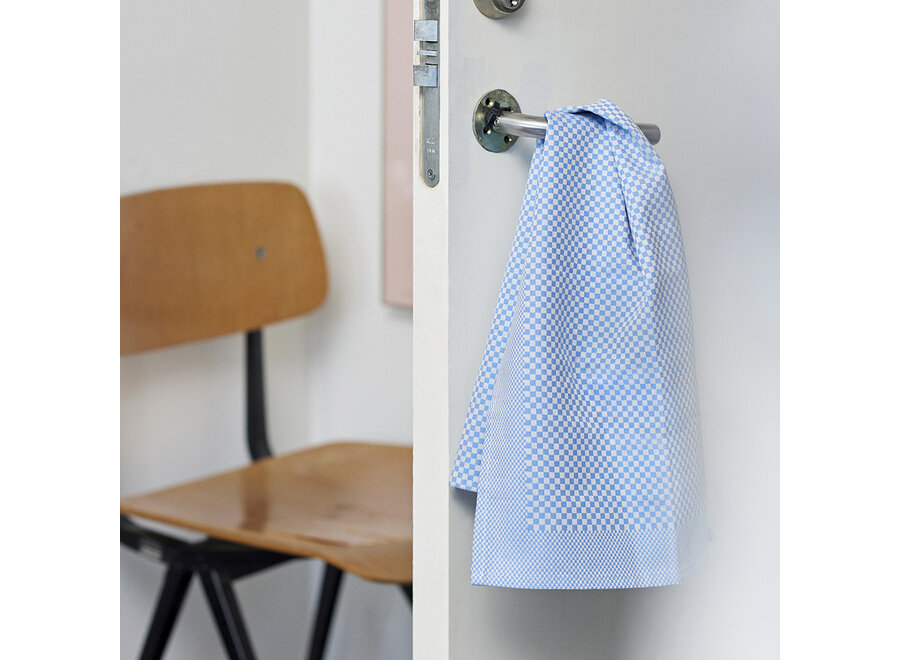 TEA TOWEL / CHECK 2 PCS LIGHT BLUE