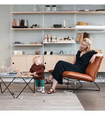 Jess Jess - Earl Lounge - lage rug/zonder arm/zwarte poten - Luxor / Cognac