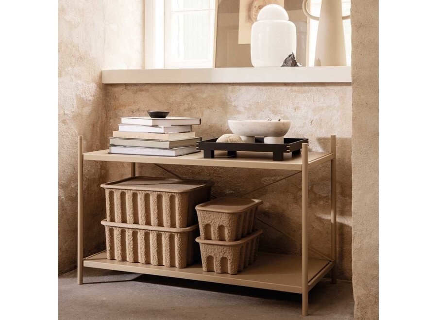 Paper Pulp Box Small - set of 2 - brown