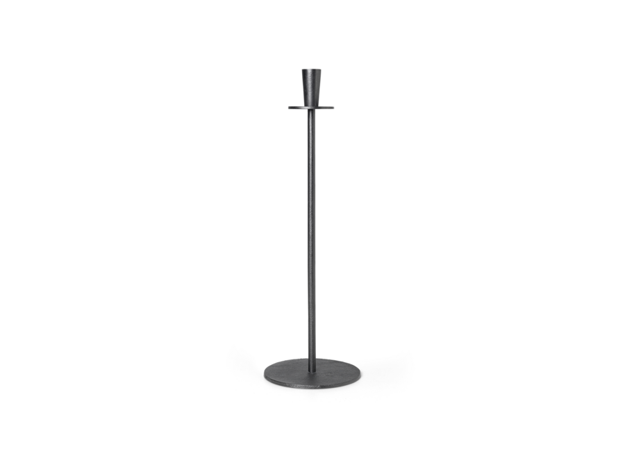 Hoy casted candle holder - black