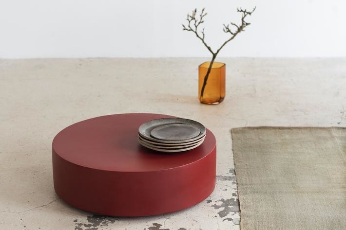 Serax Round Fiber Coffee Table Marie Red - diam.68, h20cm