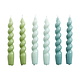 HAY Candle Spiral - set of 6 - green/arctic blue/teal